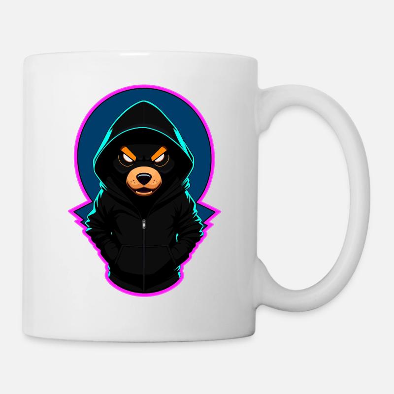 Evil teddy bear with hoodie - Mug - white