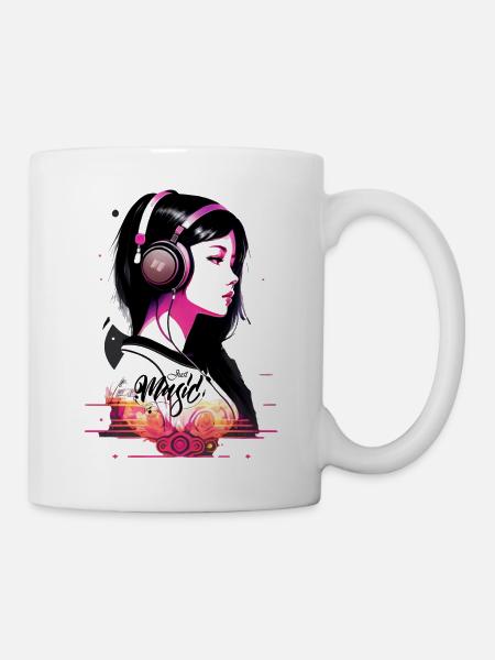 JUST MUSIC t-shirt. music is life - Mug blanc - blanc