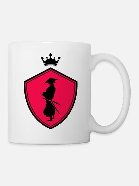 samurai warrior wappen - Tasse - Weiß