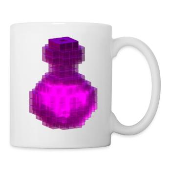 Pink Magic T Shirt Gothic Hexenwürfel Zaubertrankflasche - Tasse - Weiß - Rechts