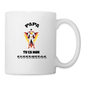 Papa mon superhéros - Mug blanc - blanc - Droite