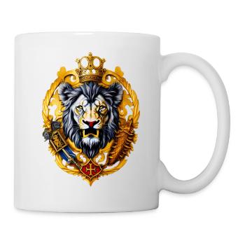 Lion with coat of arms - Mug - white - Right