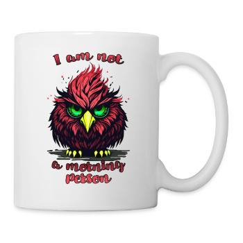 Ich bin kein Morgenmensch, Vogel - Tasse - Weiß - Rechts