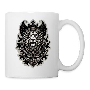 Silberner Löwe - Tasse - Weiß - Rechts