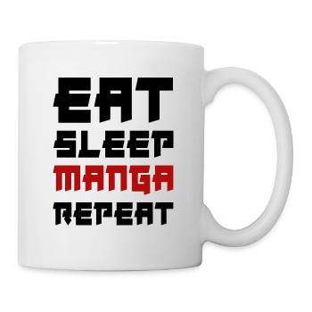 Manger du sommeil Manga Répéter - Mug blanc - blanc - Droite