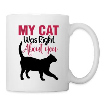 Chat noir mignon - Mug blanc - blanc - Droite