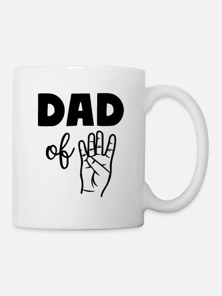 Dad of Four 4 Dad - Tasse - Weiß