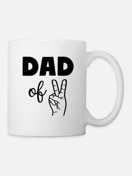 Père de deux enfants 2 Papa - Mug blanc - blanc