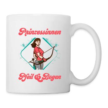 Echte Prinzessinen kommen mit Pfeil & Bogen Bogens - Tasse - Weiß - Rechts