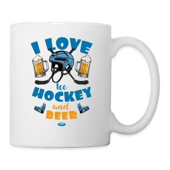 I love ice hockey and beer - Mug - white - Right