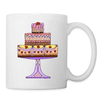Kuchen - Tasse - Weiß - Rechts