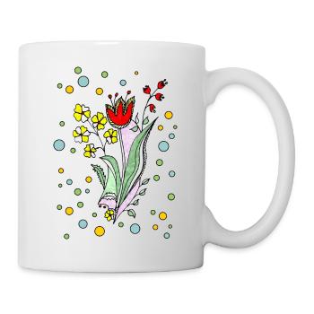 Fleur - Mug blanc - blanc - Droite