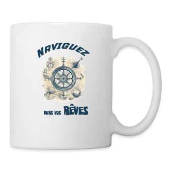 Carte marine ancienne - Mug blanc - blanc - Droite