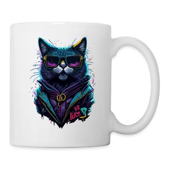 Cyber cool Cat - Tasse - Weiß - Rechts