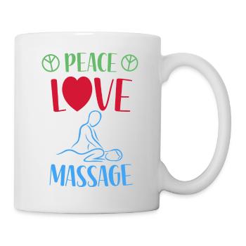 Frieden Liebe Massage - Tasse - Weiß - Rechts