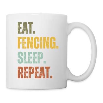 EAT FENCING SLEEP REPEAT - Mug - white - Right