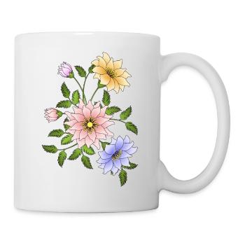 Fleur - Mug blanc - blanc - Droite