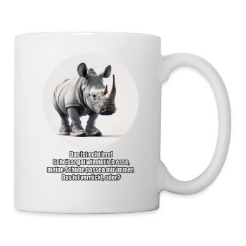 Rhinozeros (Nashorn) mit Turnschuhen - Tasse - Weiß - Rechts
