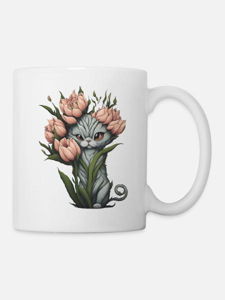 Fleur de chat extraterrestre - Mug blanc - blanc