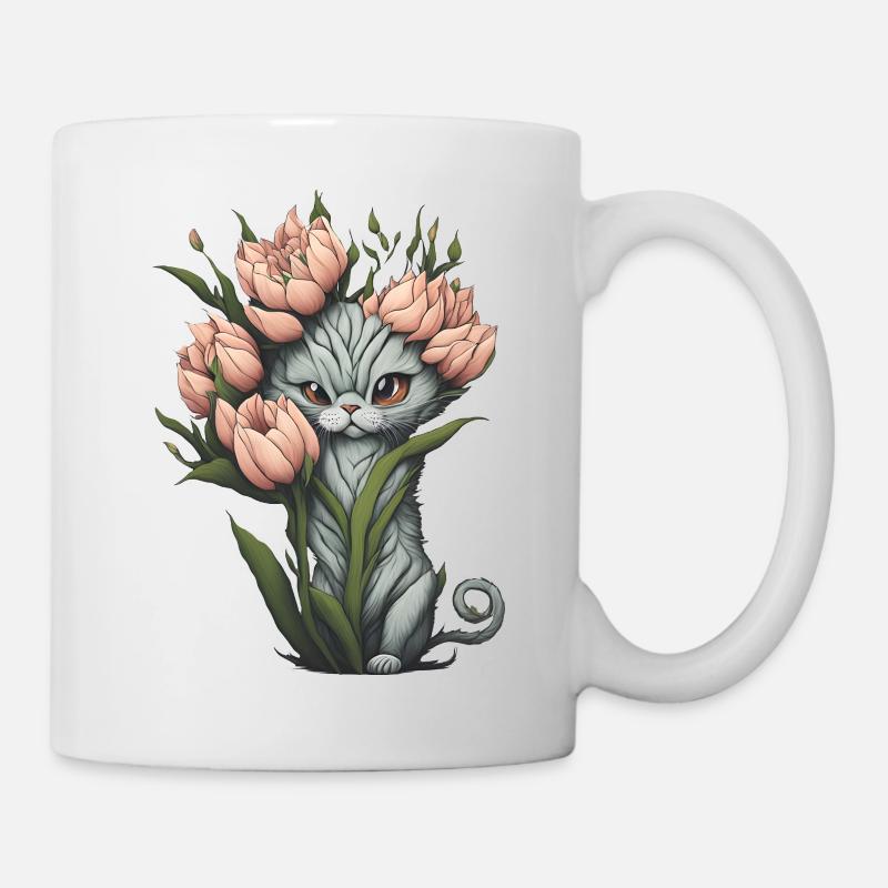 Alien Cat Flower - Mug - white