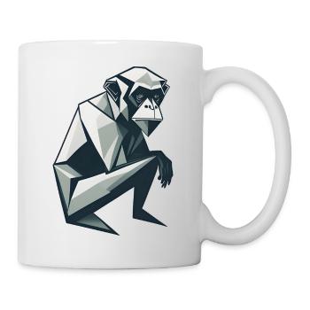 Minimalistischer Affe - Tasse - Weiß - Rechts