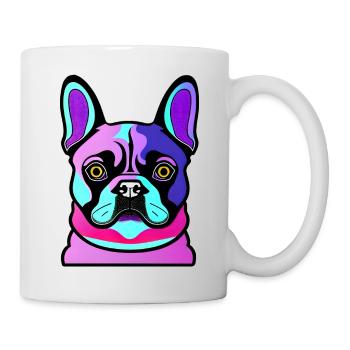 Happy dog. Happy dogs. French Bulldog - Mug - white - Right