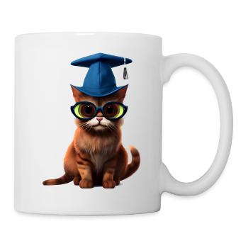 Bachelor Schulabschluss Katze Studium Absolvent - Tasse - Weiß - Rechts