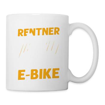 Endlich Rentner Zeit fürs E-Bike Elektrofahrrad EB - Tasse - Weiß - Rechts