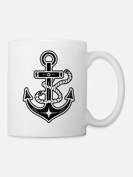 Anker Boot Schiff Nautik - Tasse - Weiß