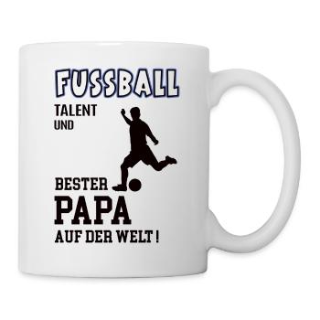 Fussball Bester Papa Vater Vatertag Geburtstag - Tasse - Weiß - Rechts
