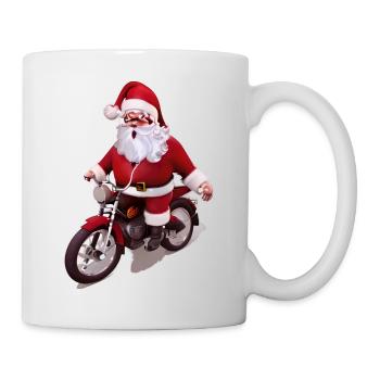 Christmas Santa Claus Motorcross Motorcycle - Mug - white - Right