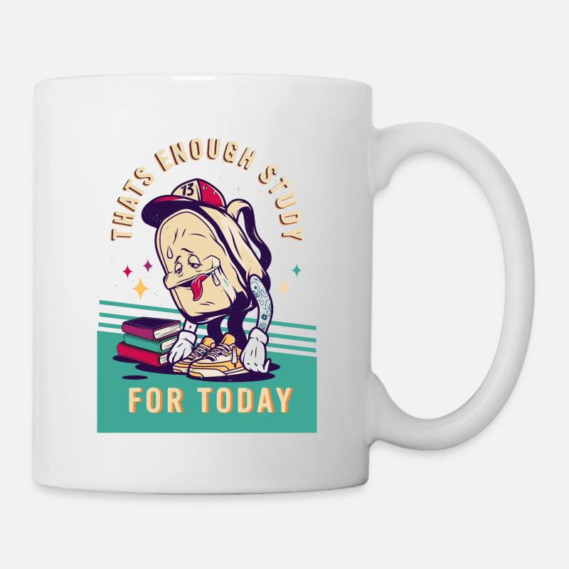 thats enough study for today weary vintage - Mug - white