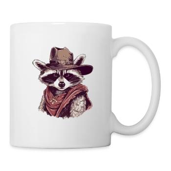 Le raton laveur cowboy - Mug blanc - blanc - Droite