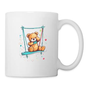 Teddy auf seiner Schaukel - Tasse - Weiß - Rechts
