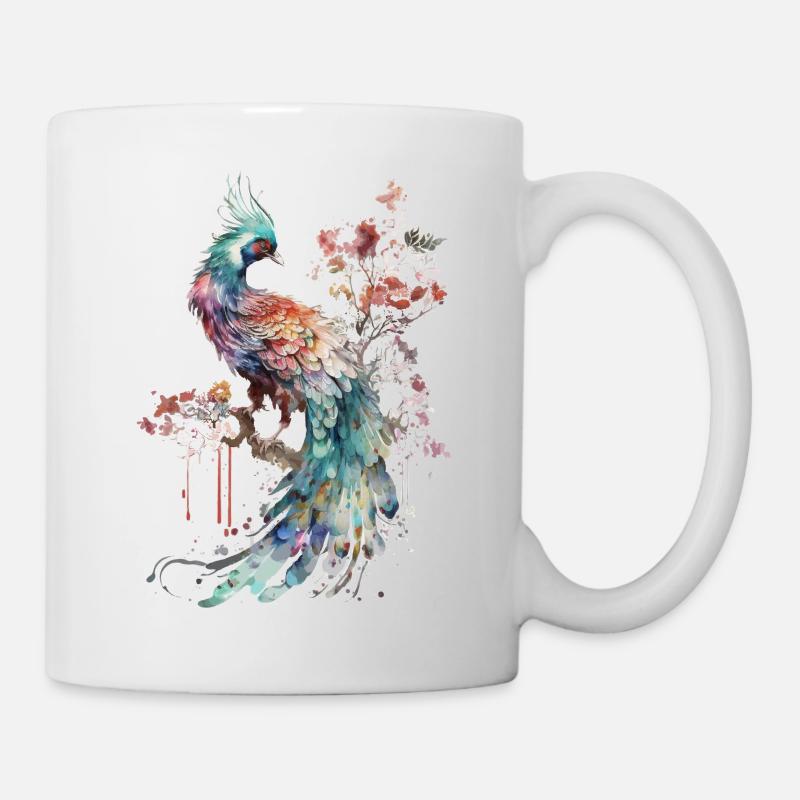 Vogel - Chinesischer Phönix - Tasse - Weiß