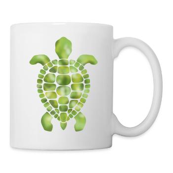 Green turtle mosaic pattern - Mug - white - Right