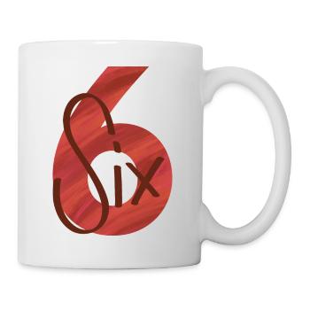 Zahl / 6 / Sechs / Geburtstag / Sechster / Nummer - Tasse - Weiß - Rechts