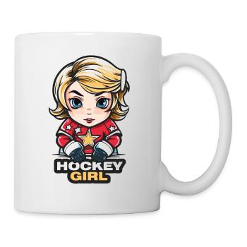 Fille de hockey - Mug blanc - blanc - Droite