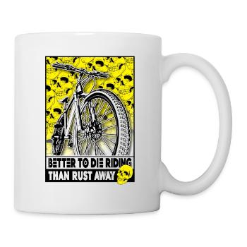 Style motard : le crâne rencontre le VTT - Mug blanc - blanc - Droite