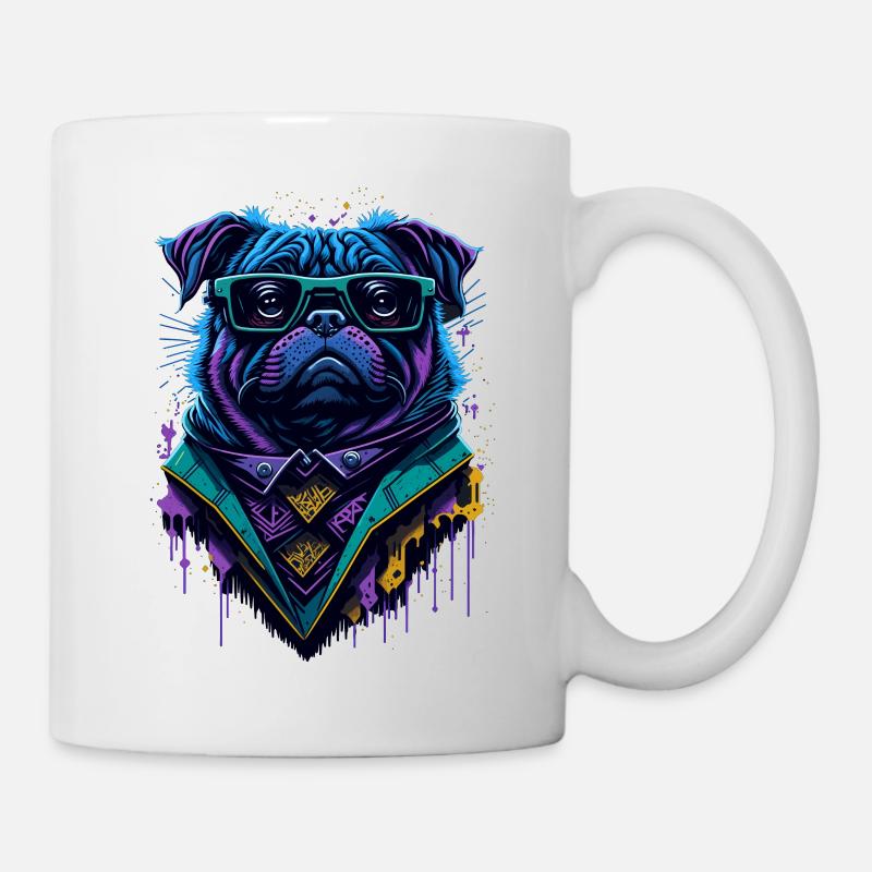 Graffiti Cyberpug - Tasse - Weiß