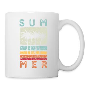 Rétro été palmier - Mug blanc - blanc - Droite
