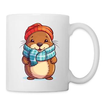 Winter magic with cuddly beaver - Mug - white - Right