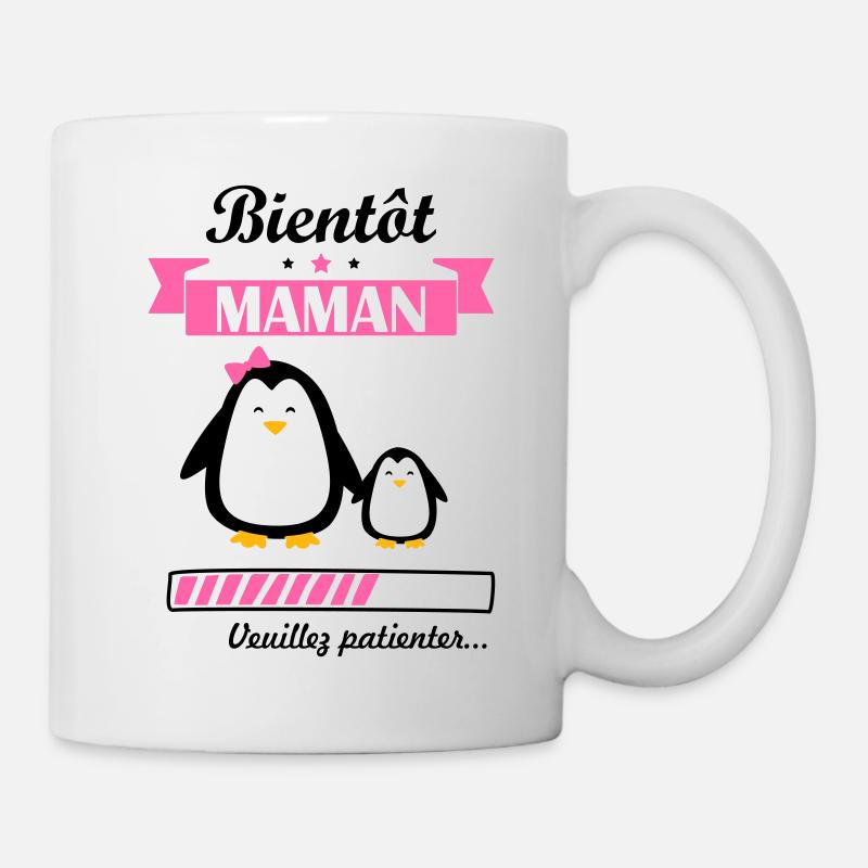 bientôt maman pingouin, grossesse, future maman - Mug blanc - blanc