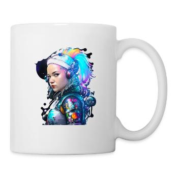 Space woman astronaut milkyway rainbow - Mug - white - Right