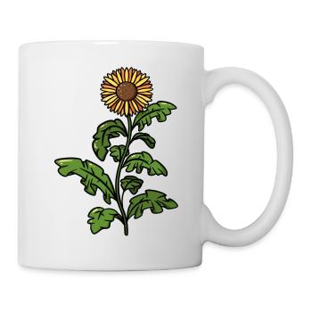 Sonnenblume Geschenkidee - riesige gelbe Blume - Tasse - Weiß - Rechts