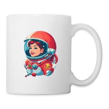 Weltraumfrau Astronautin Red Wing Anführerin - Tasse - Weiß - Rechts
