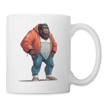 Streetart Gorilla Urban Rap Street Affe - Tasse - Weiß - Rechts