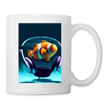 Clownfisch Kopfhörer - Tasse - Weiß - Rechts