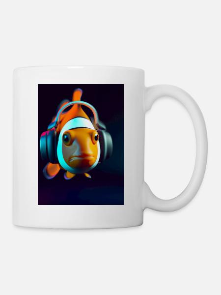 Clownfisch Kopfhörer - Tasse - Weiß