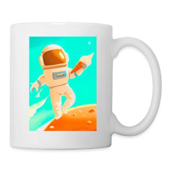 Astronaut mit Eiscreme - Tasse - Weiß - Rechts